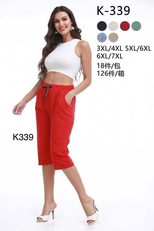 Spodnie damskie 7/8 Roz 3XL-7XL, Mix kolor Paczka 18 szt